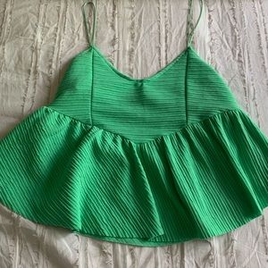 Babydoll mint green top